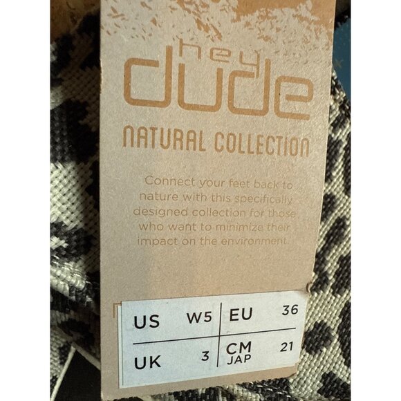 Hey Dude Women's Cheetah Grey Slip-On Shoes Size 5 US 36 EU New with Tag - Picture 4 of 5